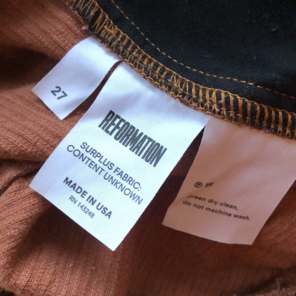 Reformation Dillon corduroy brown pant sz 27 - Picture 8 of 8